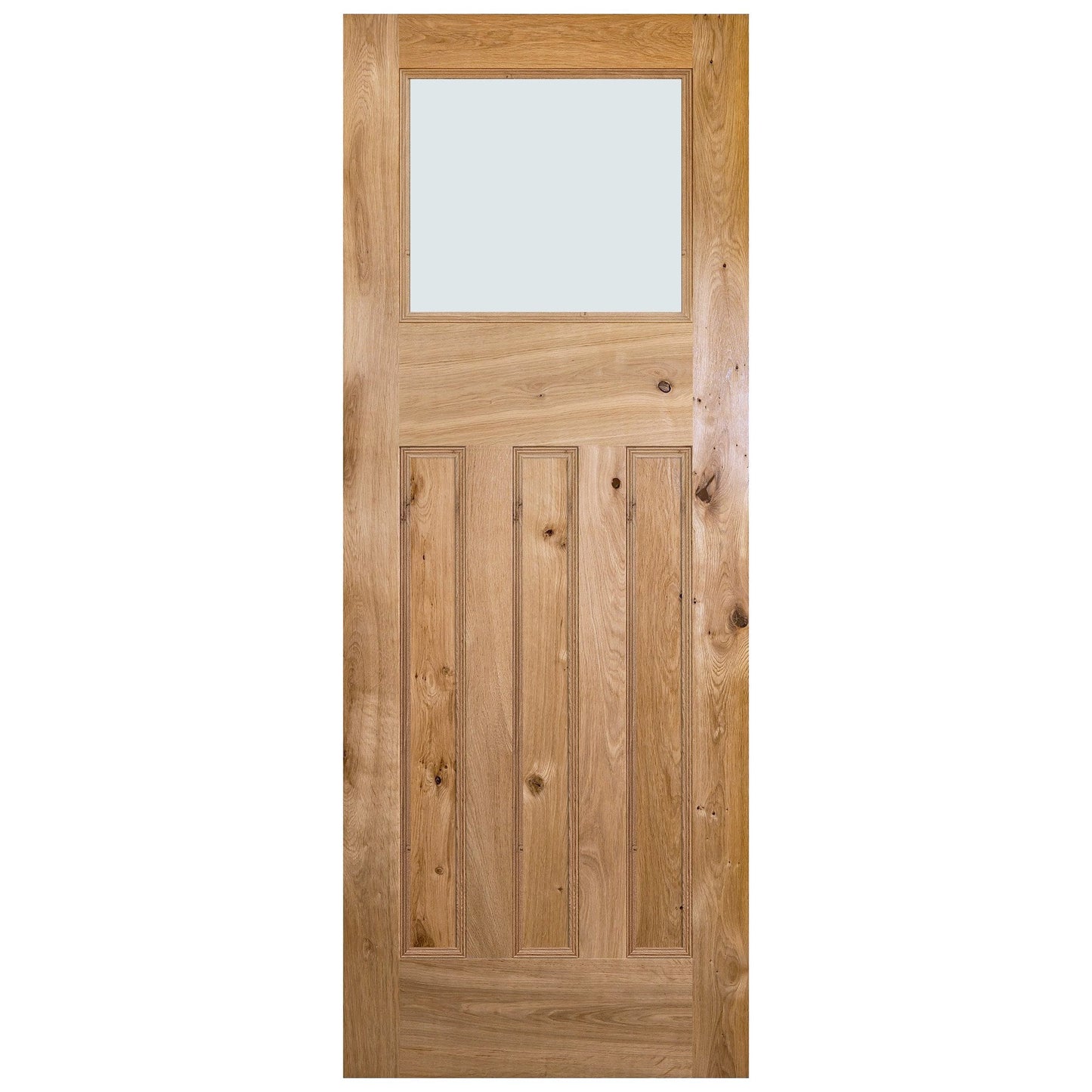 Internal Rustic Oak Fully Finished 1930's DX Obscure Glass Door