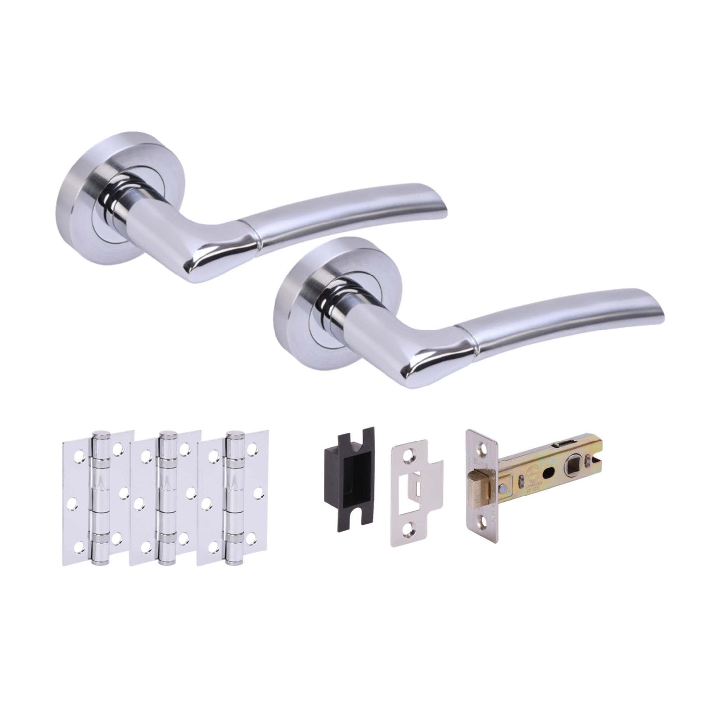 Columbia Internal Lever Door Handle Set - Polished and Satin Chrome
