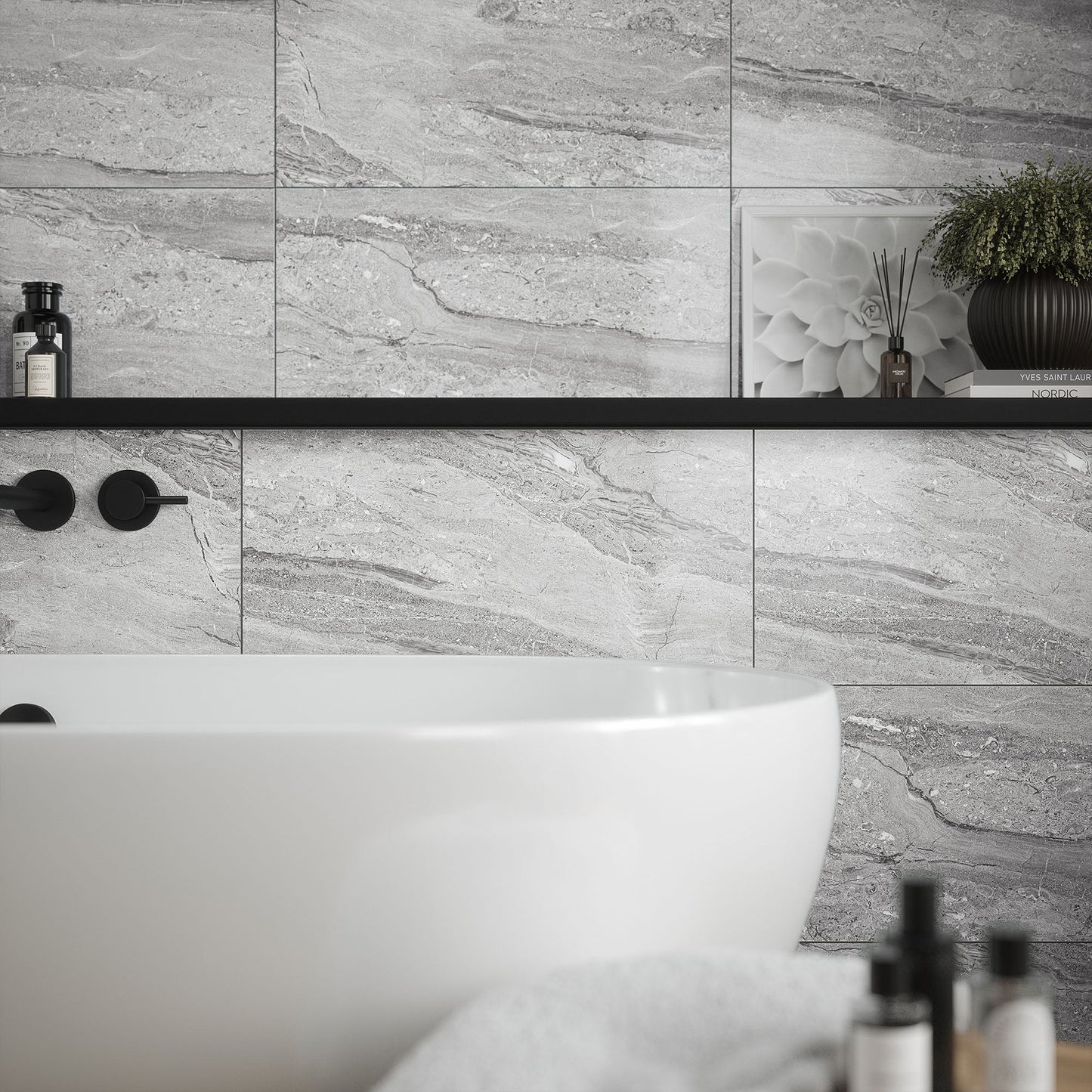 Grey Gloss - Arden Smooth Ceramic Wall Tile