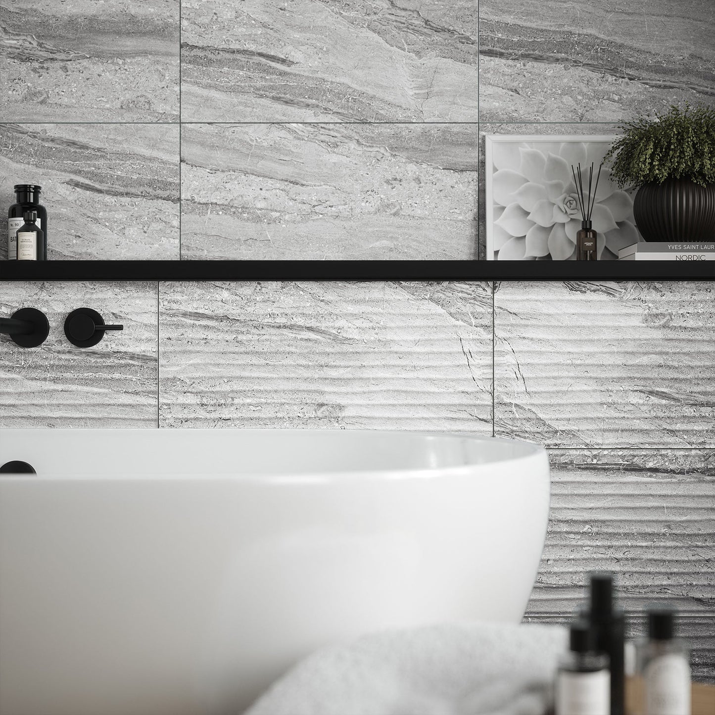 Grey Matt - Arden Textured Ceramic Wall Tile
