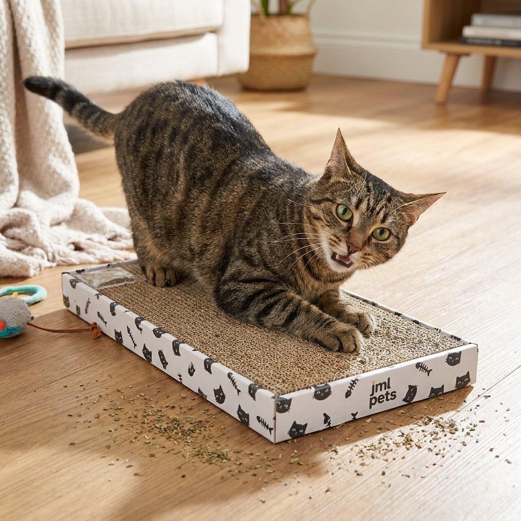 JMLPets Cat Scratcher with Catnip – 40 x 21 cm