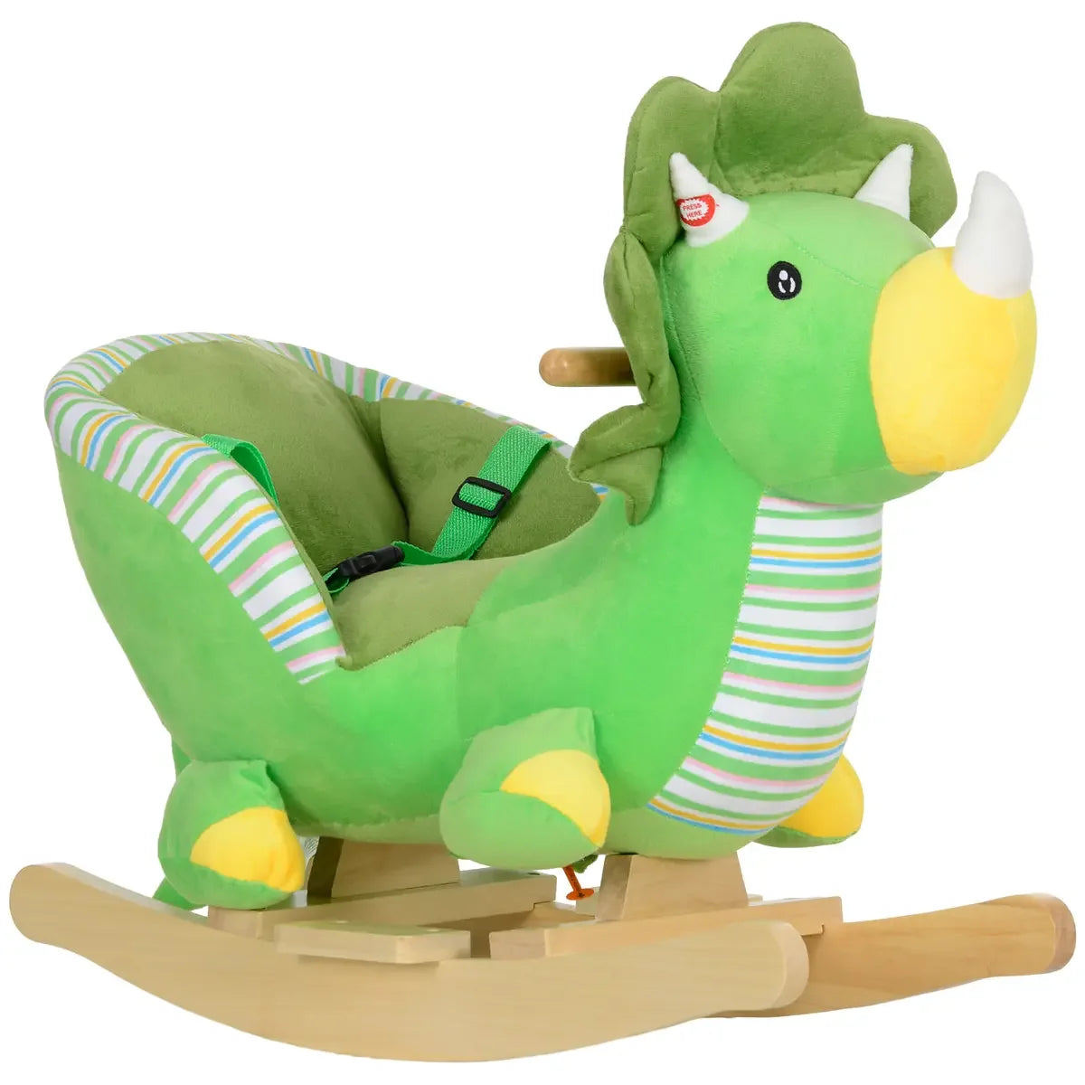 Dinosaur Plush Rocking Horse with Sound – Green