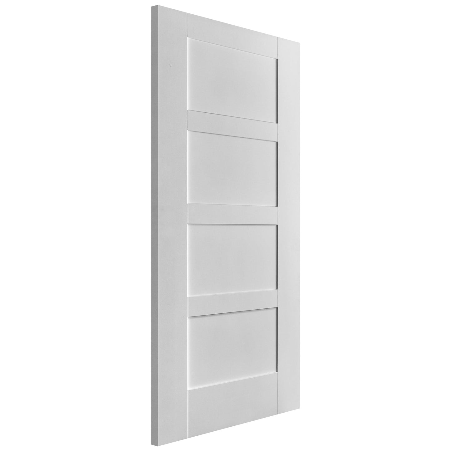 B-Grade White Internal Primed Flat Shaker 4 Panel FD30 Fire Door