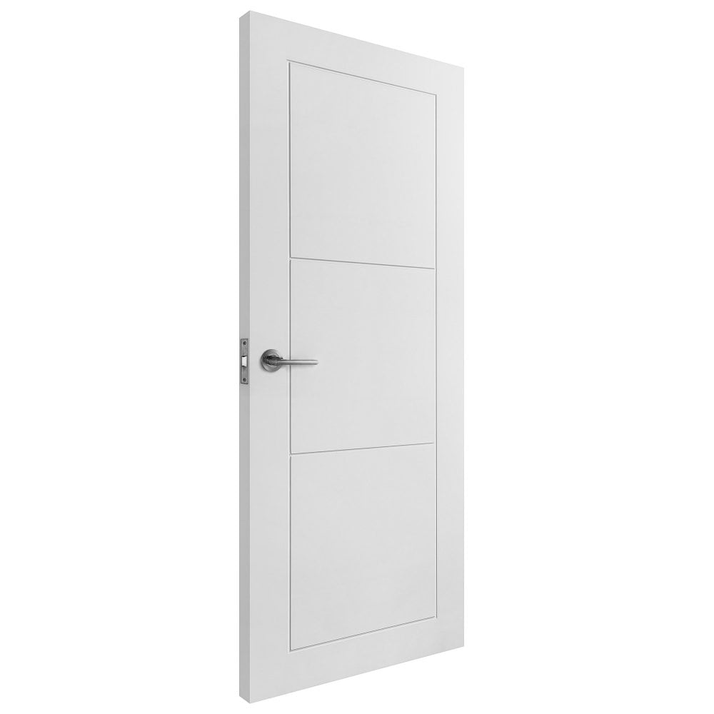 B-Grade White Internal Primed 3 Panel Temple Door