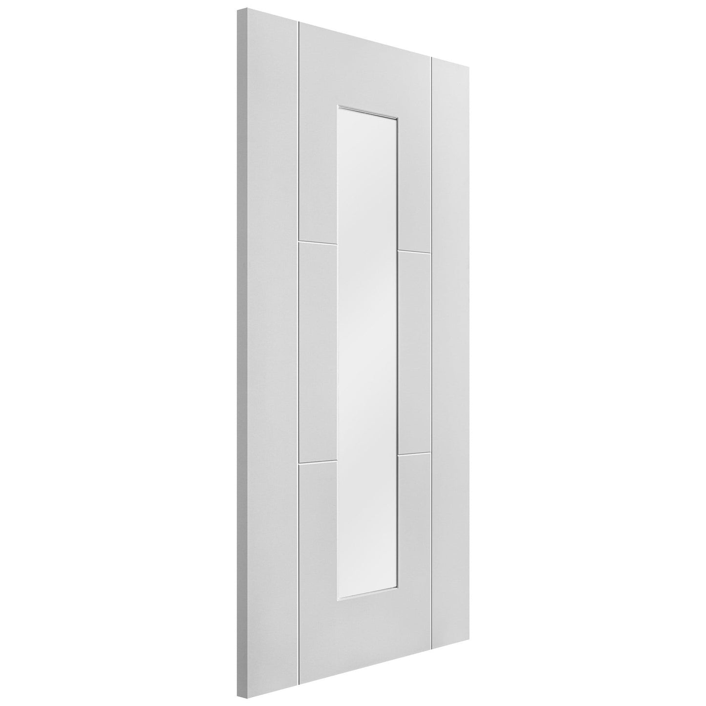 B-Grade White Internal Primed Trent 1 Light Obscure Glass Door