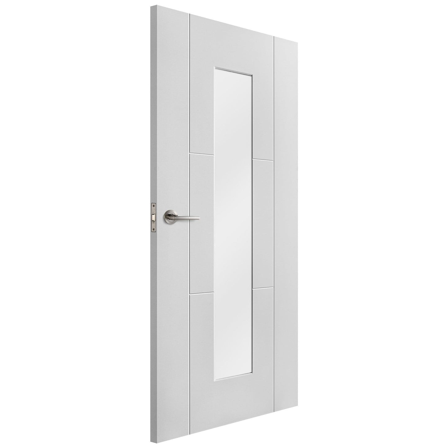 B-Grade White Internal Primed Trent 1 Light Obscure Glass Door