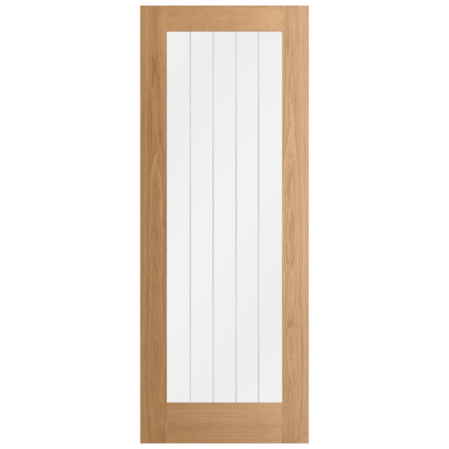 B-Grade Oak Internal Unfinished Farley 1 Light Obscure Lined Clear Glass Door