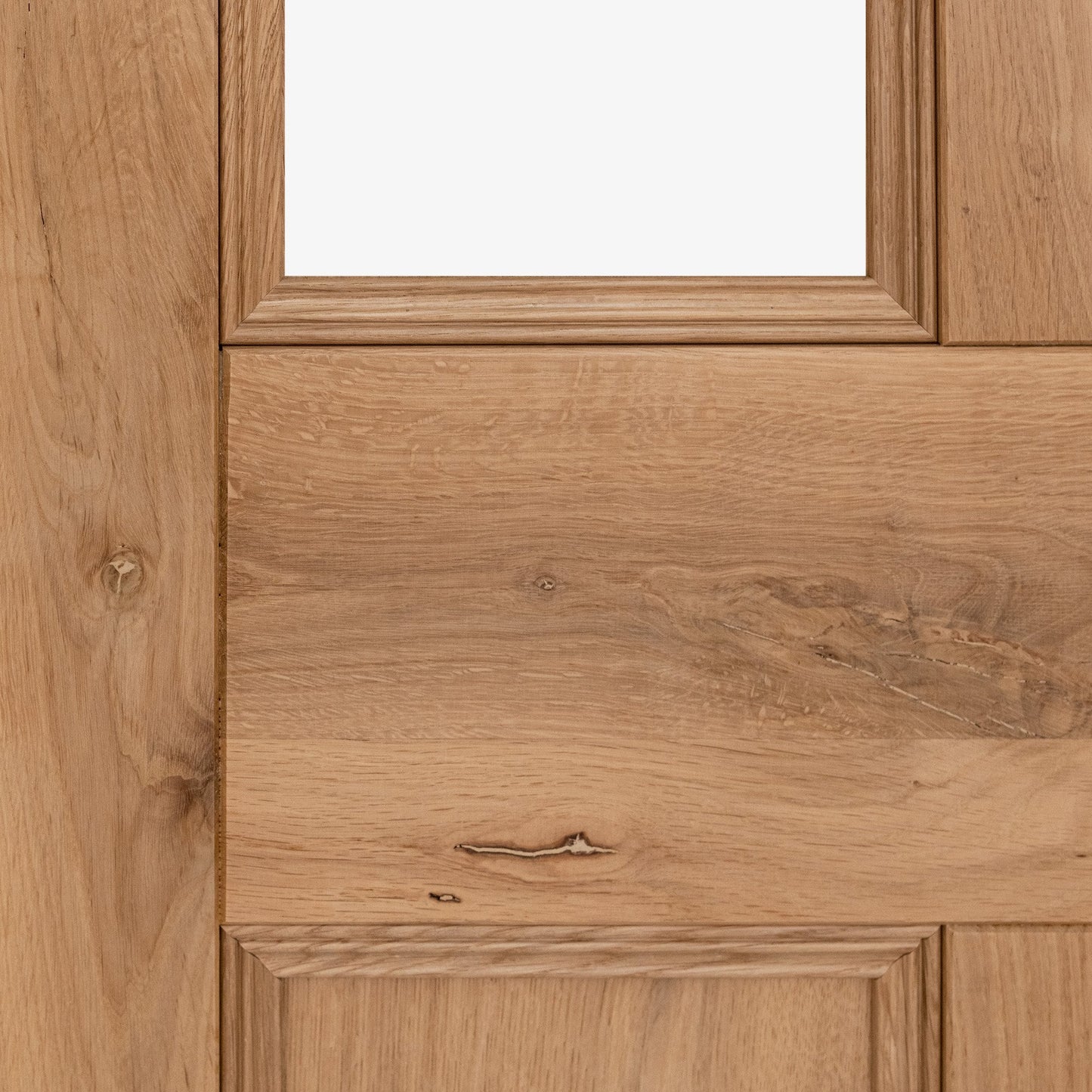 B-Grade Internal Fully Finished Rustic Oak Victorian 2 Light Clear Glazed Door