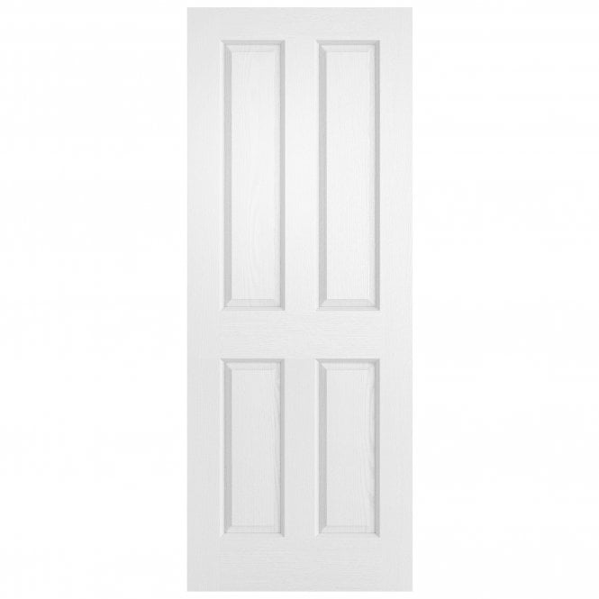 B-Grade White Internal Fully Finished Lifestyle Textured 4 Panel Square Top Door