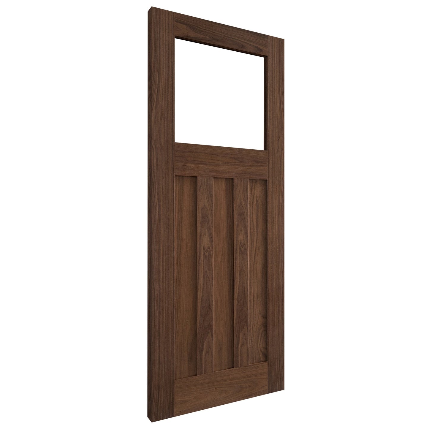 B-Grade Internal Walnut Fully Finished 1 Light Clear Glass DX Door
