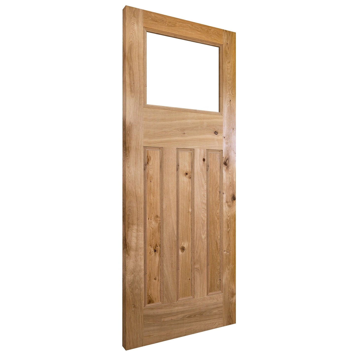 B-Grade Internal Rustic Oak Fully Finished 1930's DX Clear Glass Door