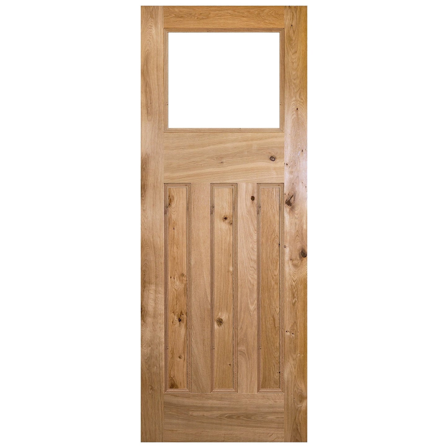 B-Grade Internal Rustic Oak Fully Finished 1930's DX Clear Glass Door