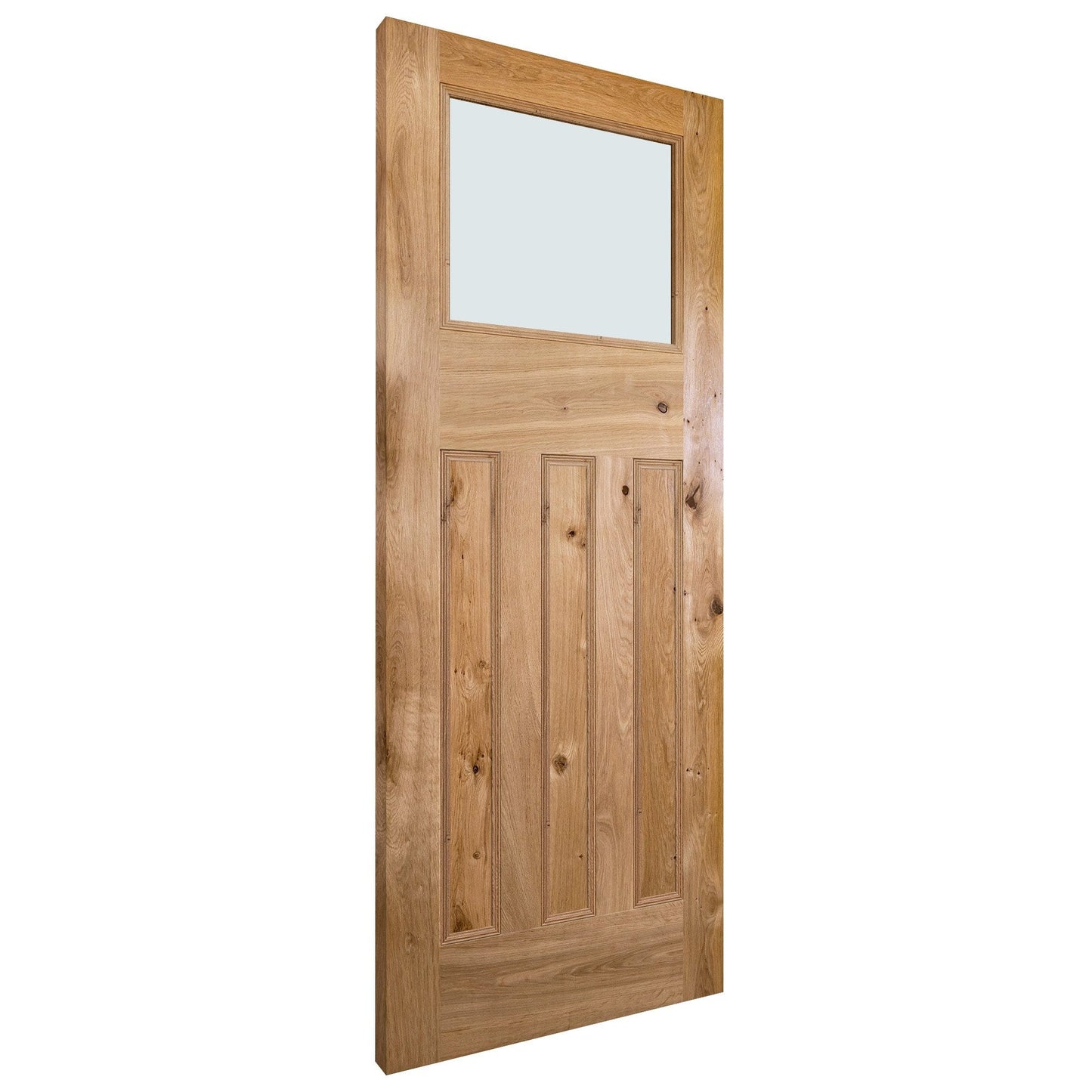 Internal Rustic Oak Fully Finished 1930's DX Obscure Glass Door