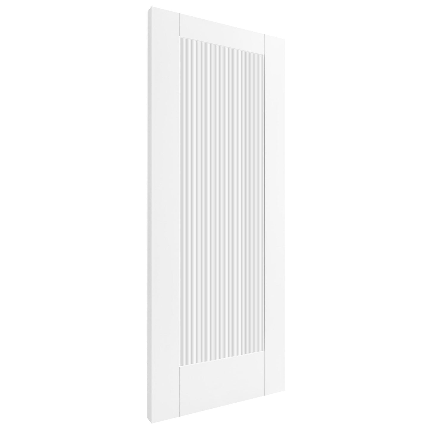 B-Grade White Internal Primed Pattern 10 1 Light Reeded Glass Door