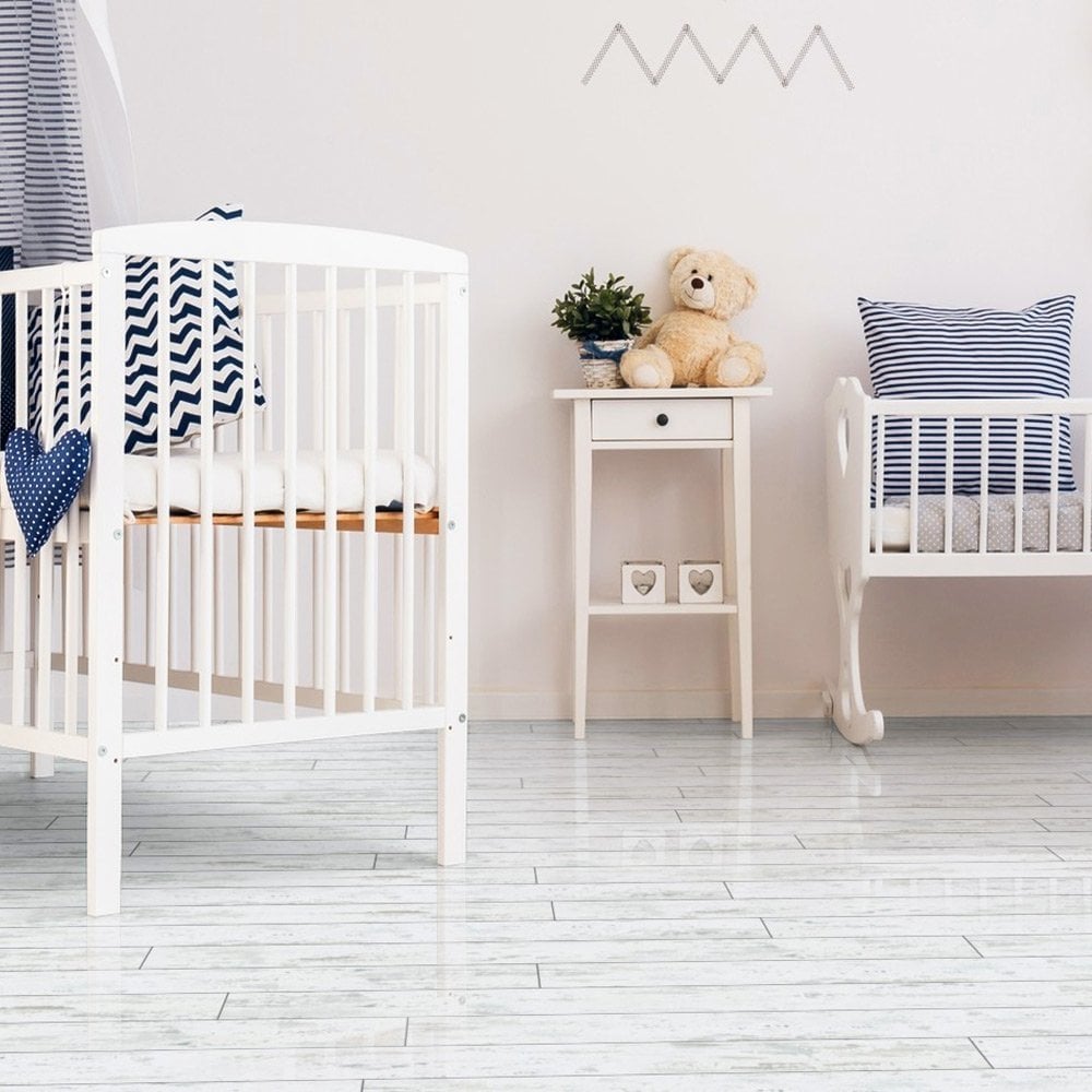 Antique White - Lustre 8mm High Gloss Laminate Flooring