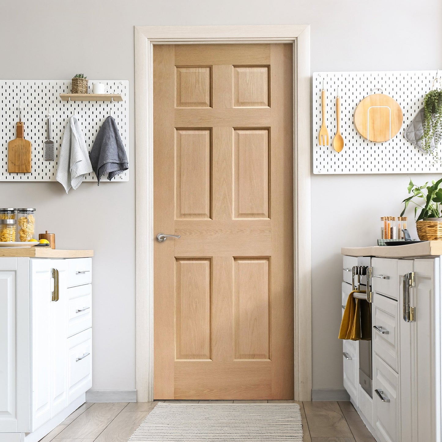 White Oak Unfinished Internal Oregon 6 Panel Door