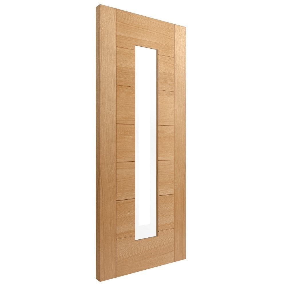 B-Grade Oak Internal Fully Finished Pedrena 1 Light Clear Glass FD30 Fire Door