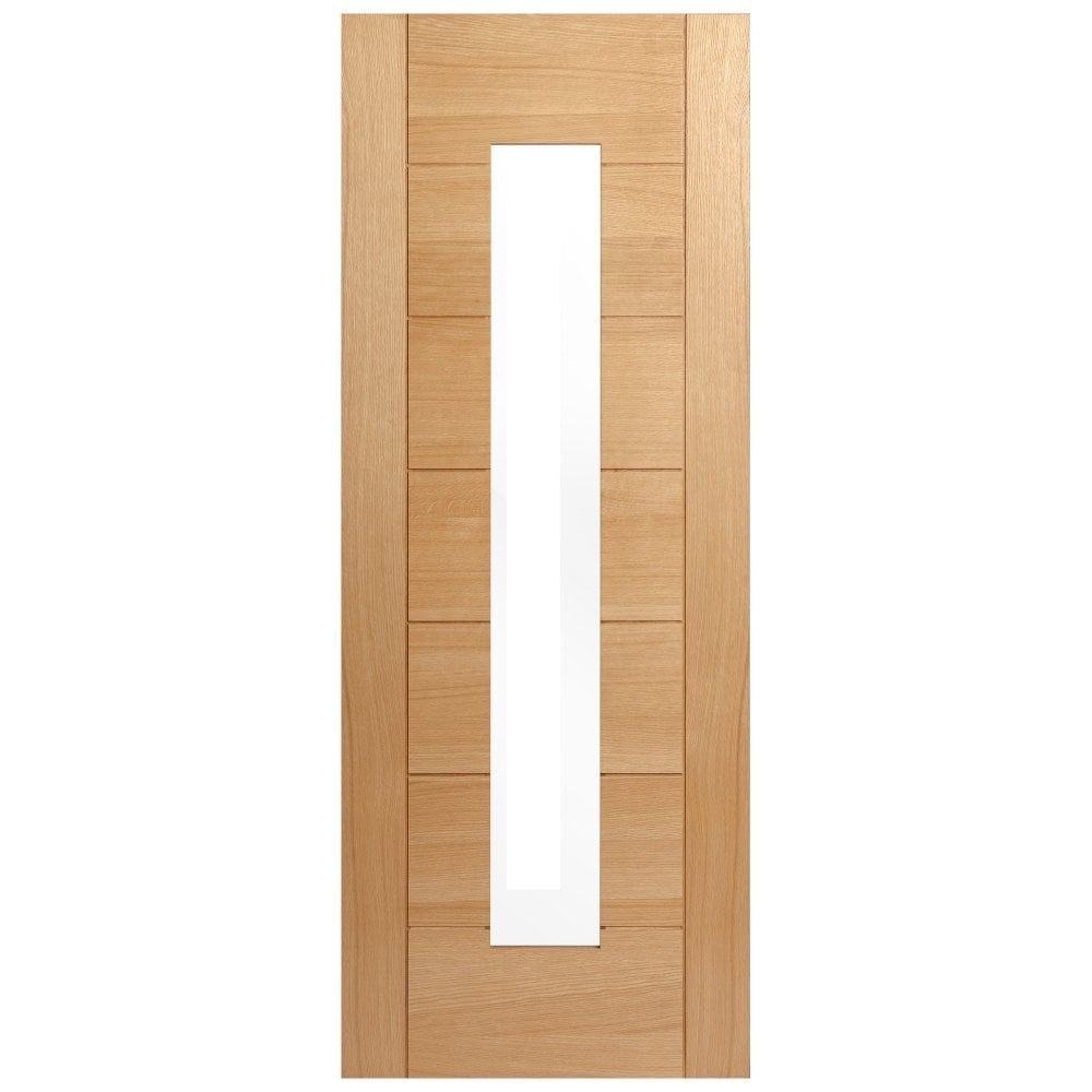 B-Grade Oak Internal Fully Finished Pedrena 1 Light Clear Glass FD30 Fire Door