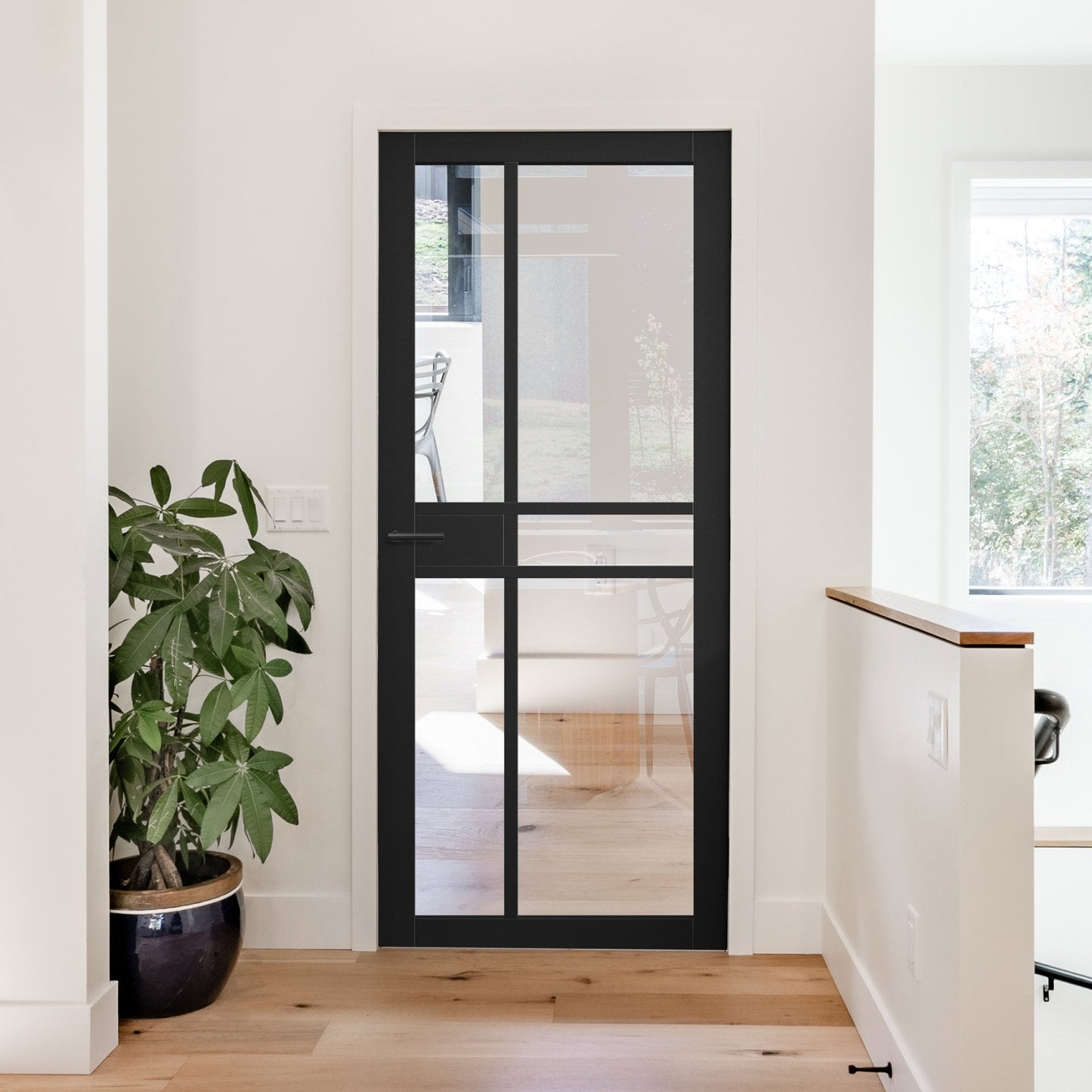 B-Grade Black Internal Fully Finished Sudio 1 Panel 5 Light Clear Glass Door