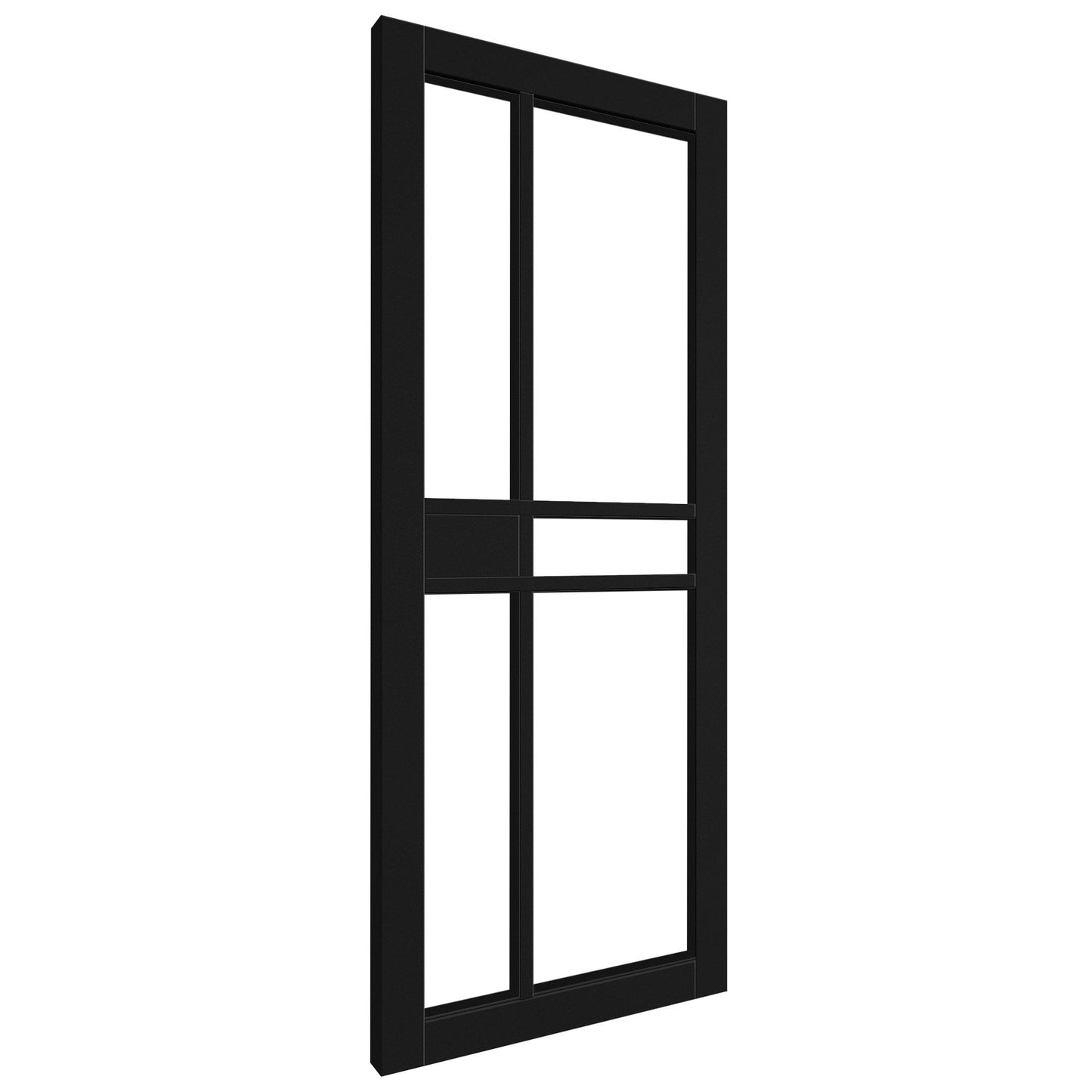 B-Grade Black Internal Fully Finished Sudio 1 Panel 5 Light Clear Glass Door