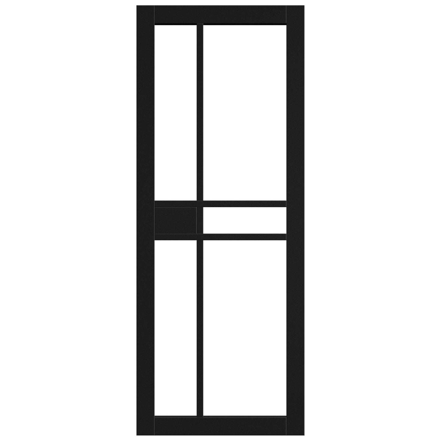 B-Grade Jet Black Internal Fully Finished Studio 1 Panel 5 Light Clear Glass Door