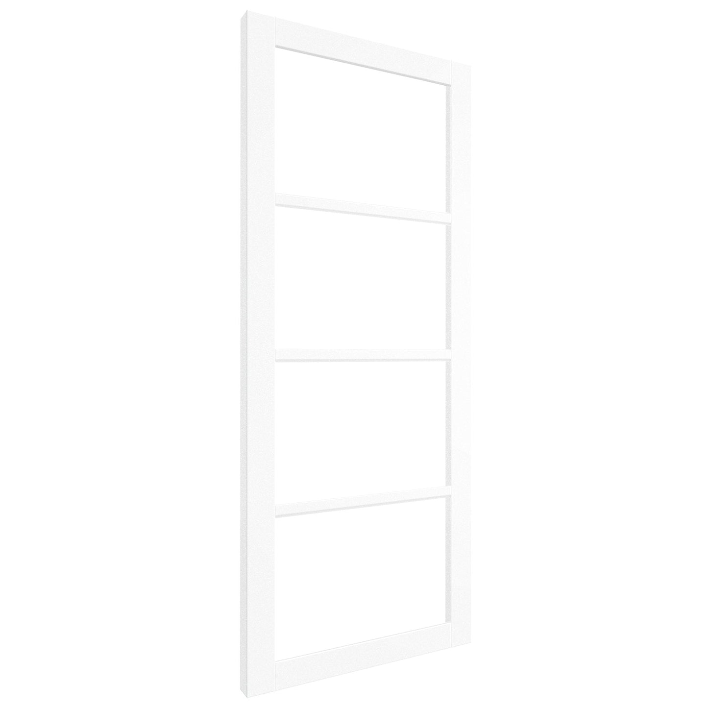 B-Grade Internal Primed Studio Industrial 4 Light Clear Glass Door