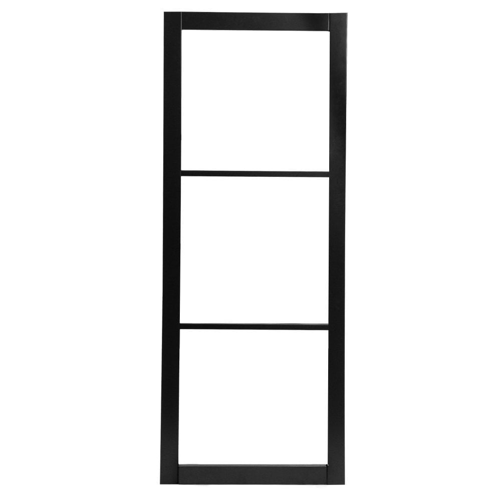 B-Grade Jet Black Internal Fully Finished 3 Light Clear Glass Industrial Studio Door