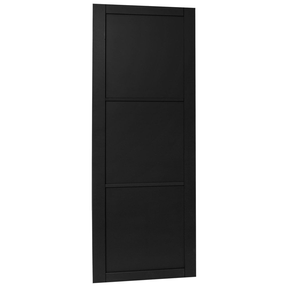 B-Grade Jet Black Internal Fully Finished 3 Panel Industrial Studio Door