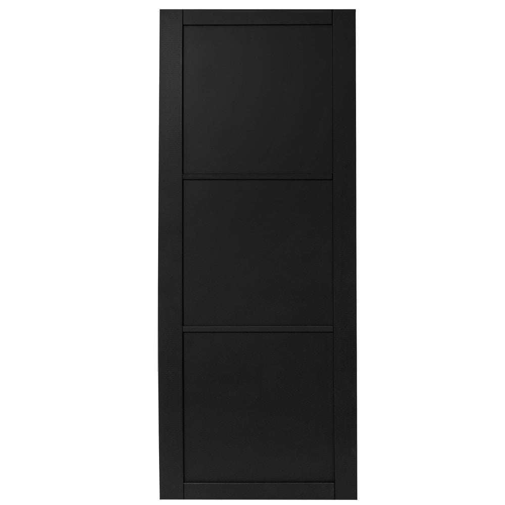 B-Grade Jet Black Internal Fully Finished 3 Panel Industrial Studio Door