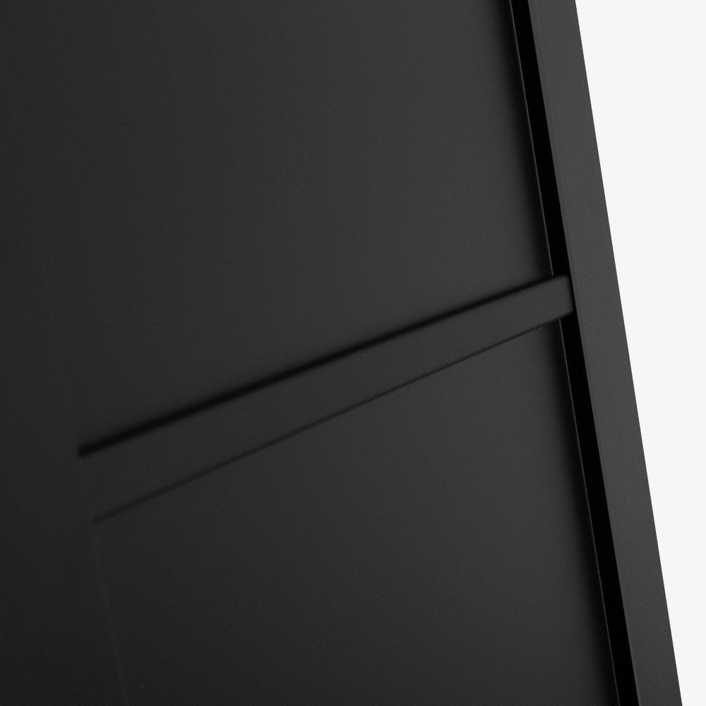 B-Grade Jet Black Internal Fully Finished 3 Panel Industrial Studio Door
