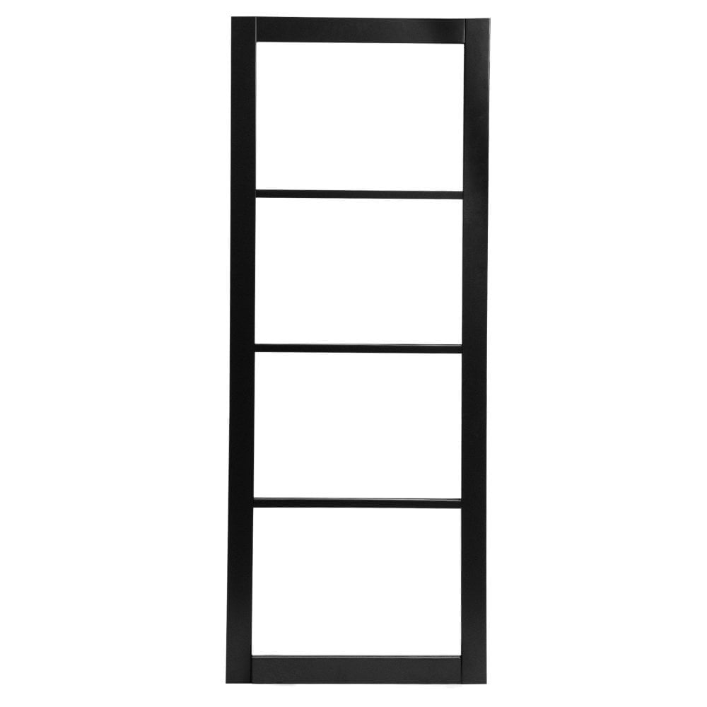 B-Grade Jet Black Internal Fully Finished 4 Light Clear Glass Industrial Studio Door