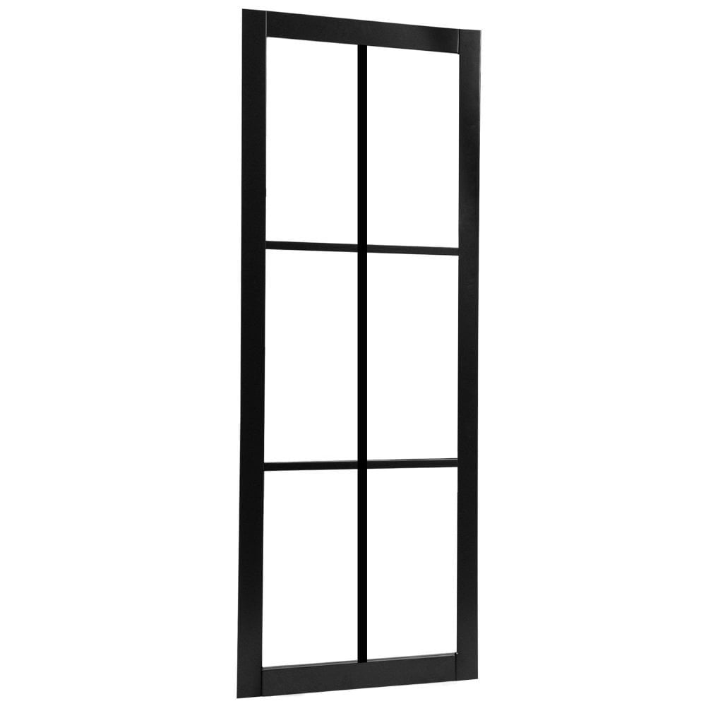 B-Grade Jet Black Internal Fully Finished 6 Light Clear Glass Industrial Studio Door