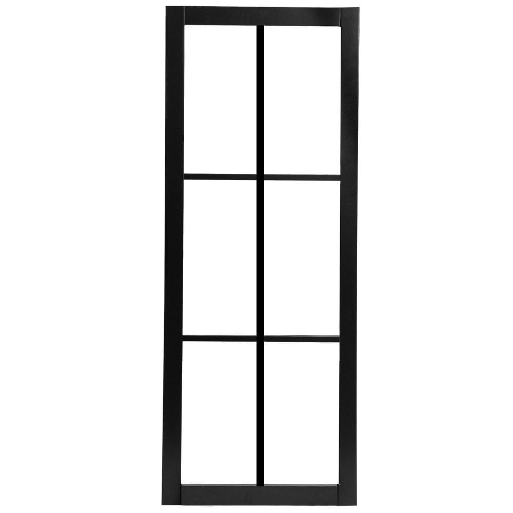 B-Grade Jet Black Internal Fully Finished 6 Light Clear Glass Industrial Studio Door