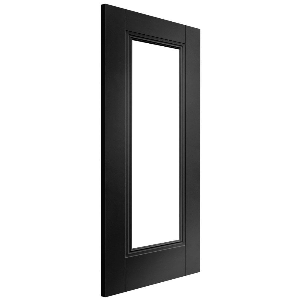 B-Grade Jet Black Internal Fully Finished 1 Light Clear Glass Elegance Lancaster Door