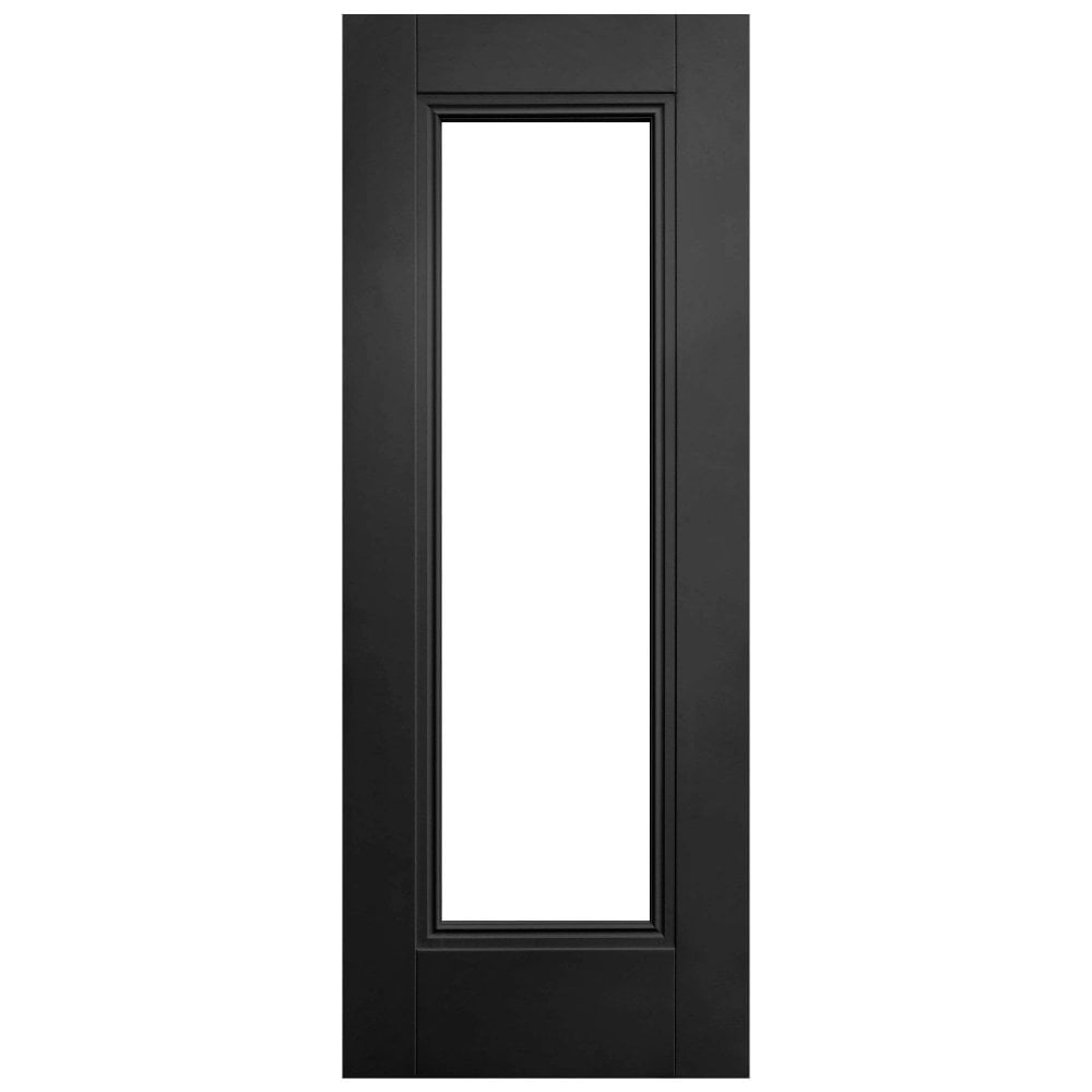 B-Grade Jet Black Internal Fully Finished 1 Light Clear Glass Elegance Lancaster Door