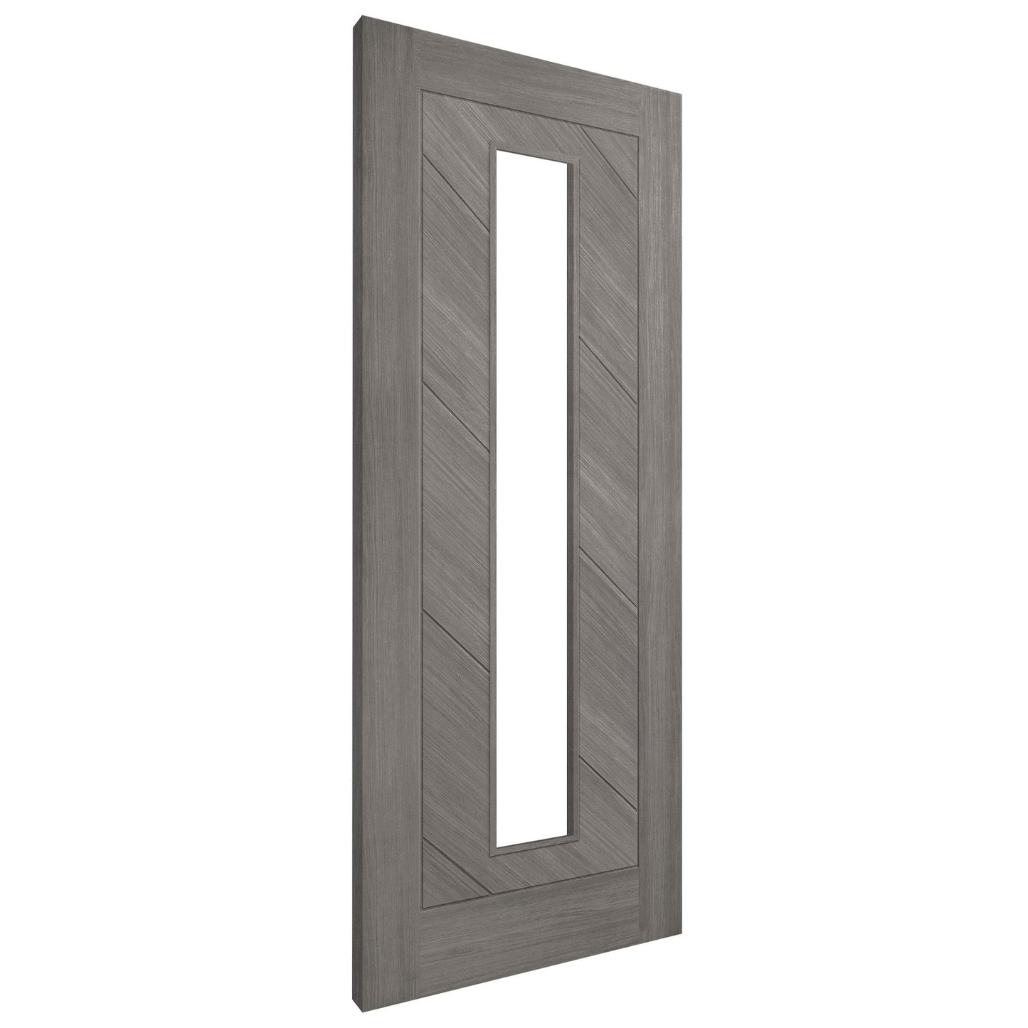 B-Grade Light Grey Internal Fully Finished Endure Laminate Stockholm Clear Glass Door