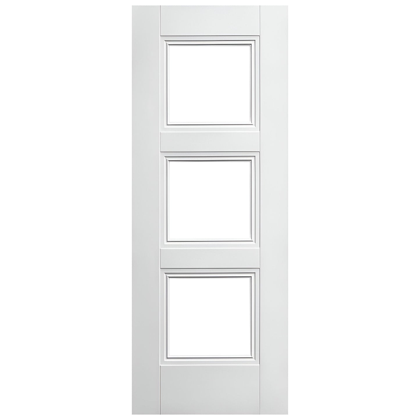 B-Grade White Internal Primed Elegance Ripley 3 Light Clear Glass Door