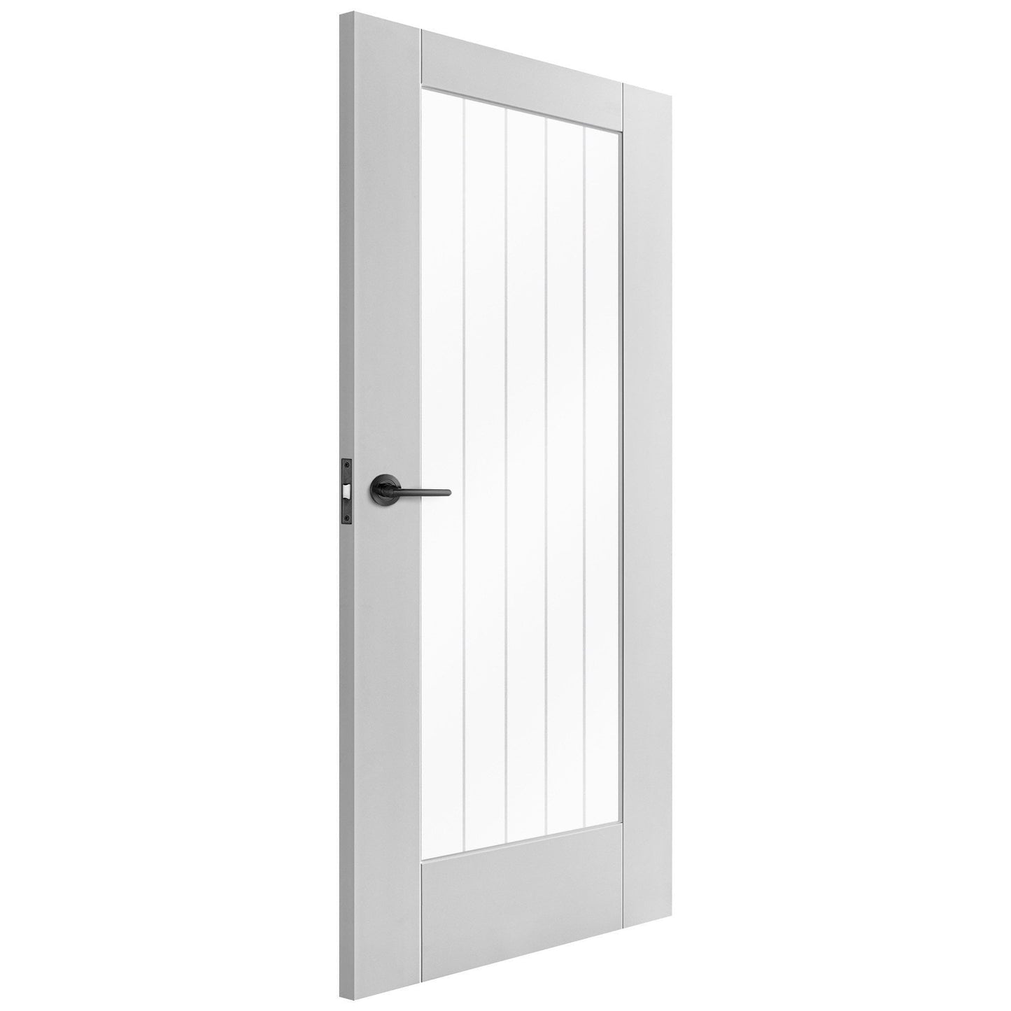B-Grade White Internal Primed Cottage 1 Light Clear Glass FD30 Fire Door