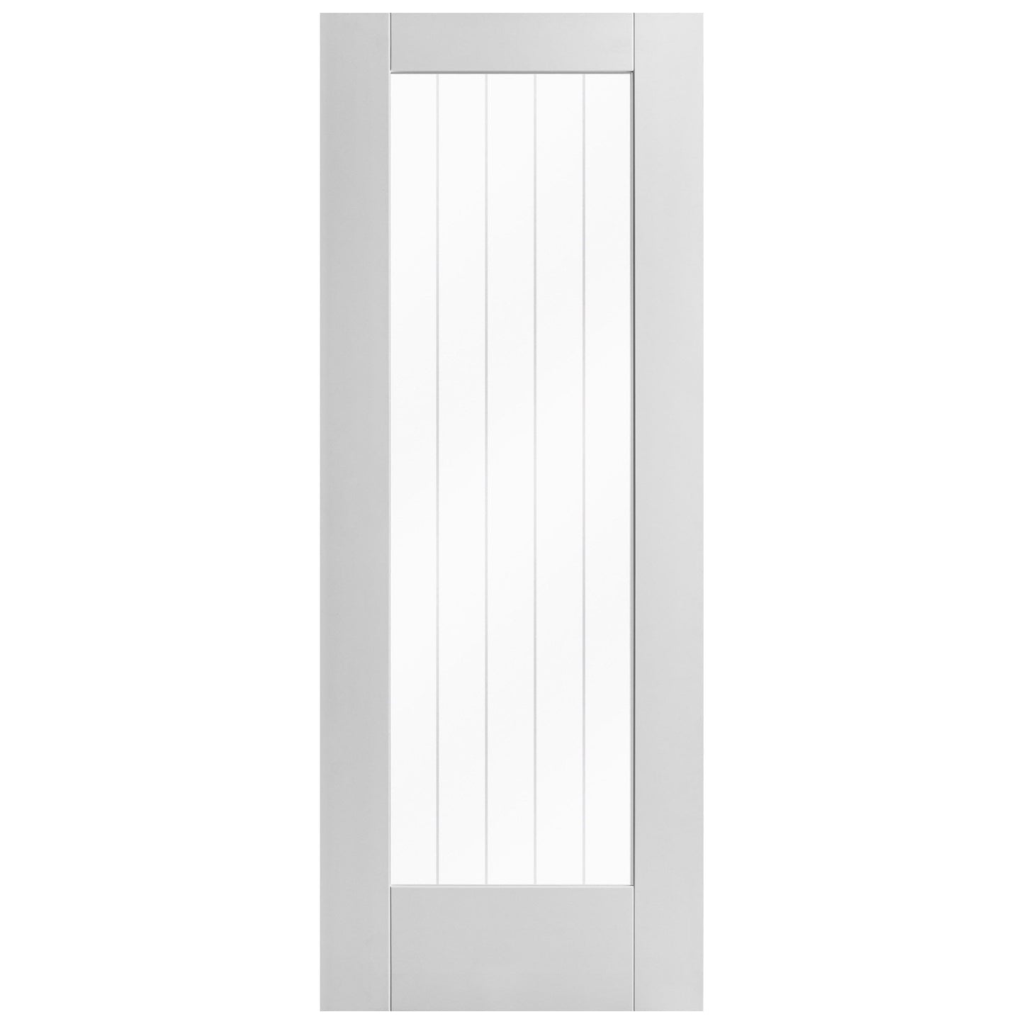 B-Grade White Internal Primed Cottage 1 Light Clear Glass FD30 Fire Door