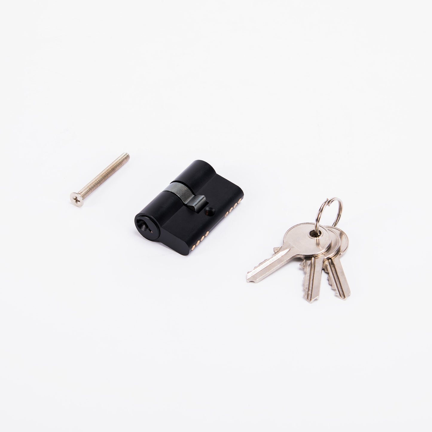 50mm 3 key 5 pin Euro key cylinder - Black