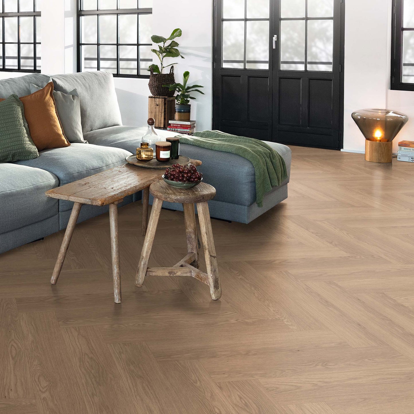 Rich Heritage Oak - Wood Essence Water Resistant 8mm Herringbone Laminate Sample
