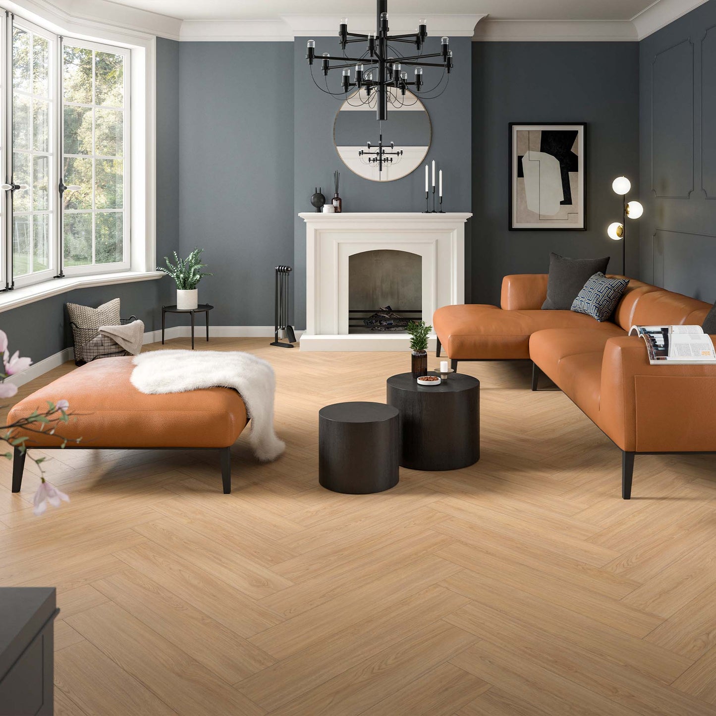Crafted Oak - Wood Essence Water Resistant 8mm Herringbone Laminate Sample
