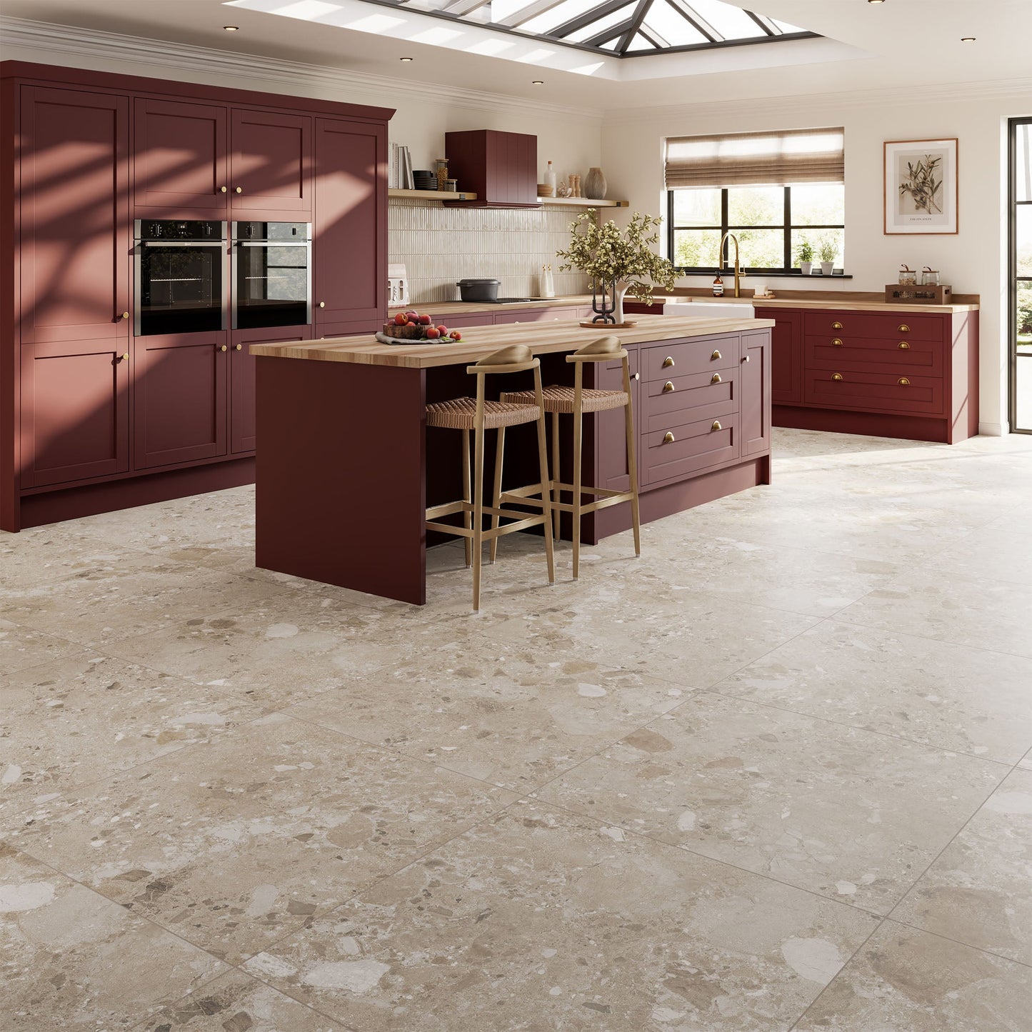 Beige Matt - Terazzia Smooth Porcelain Wall & Floor Tile Sample