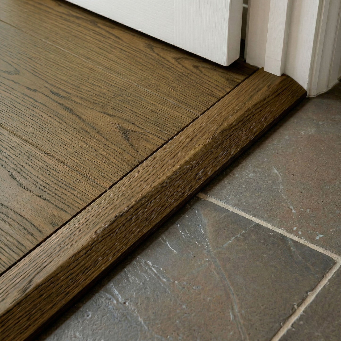 Dark Oak Semi-Ramp Adapting Profile Door Bar 990mm