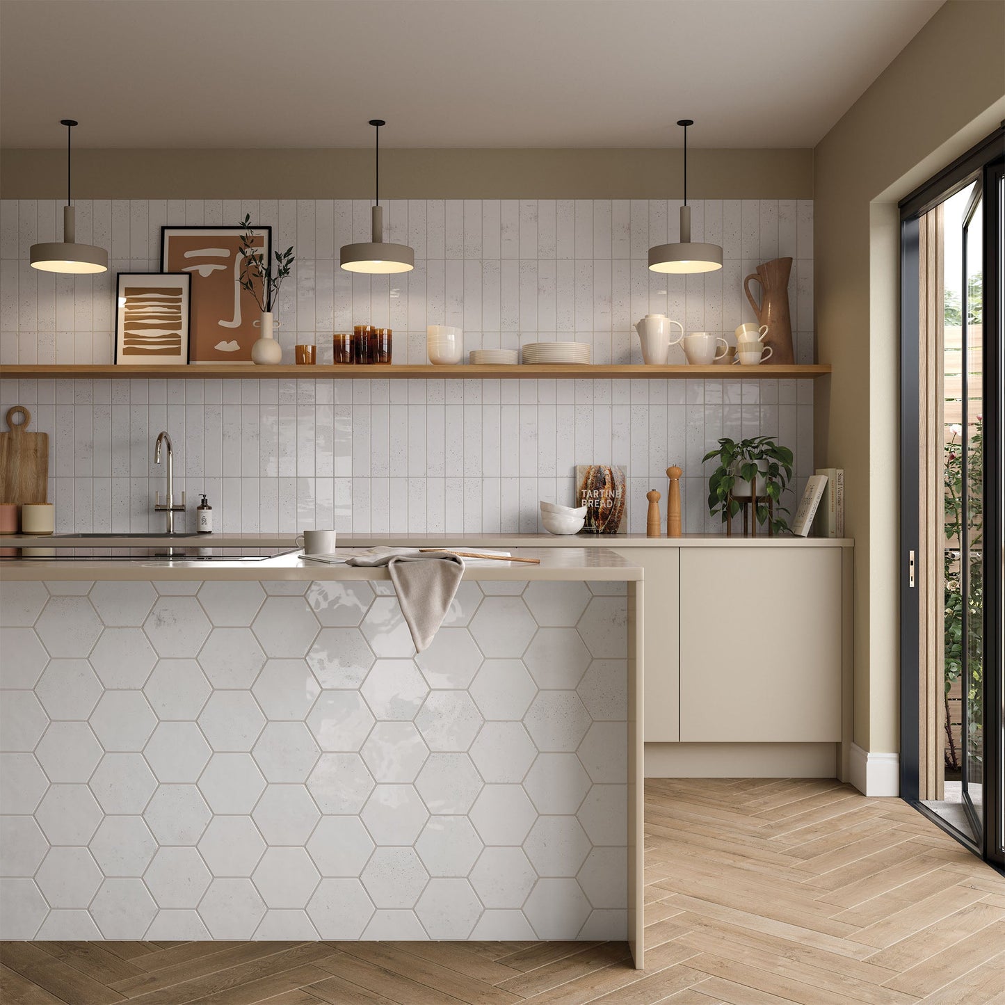 White Gloss - Aura Smooth Ceramic Wall Tile Sample