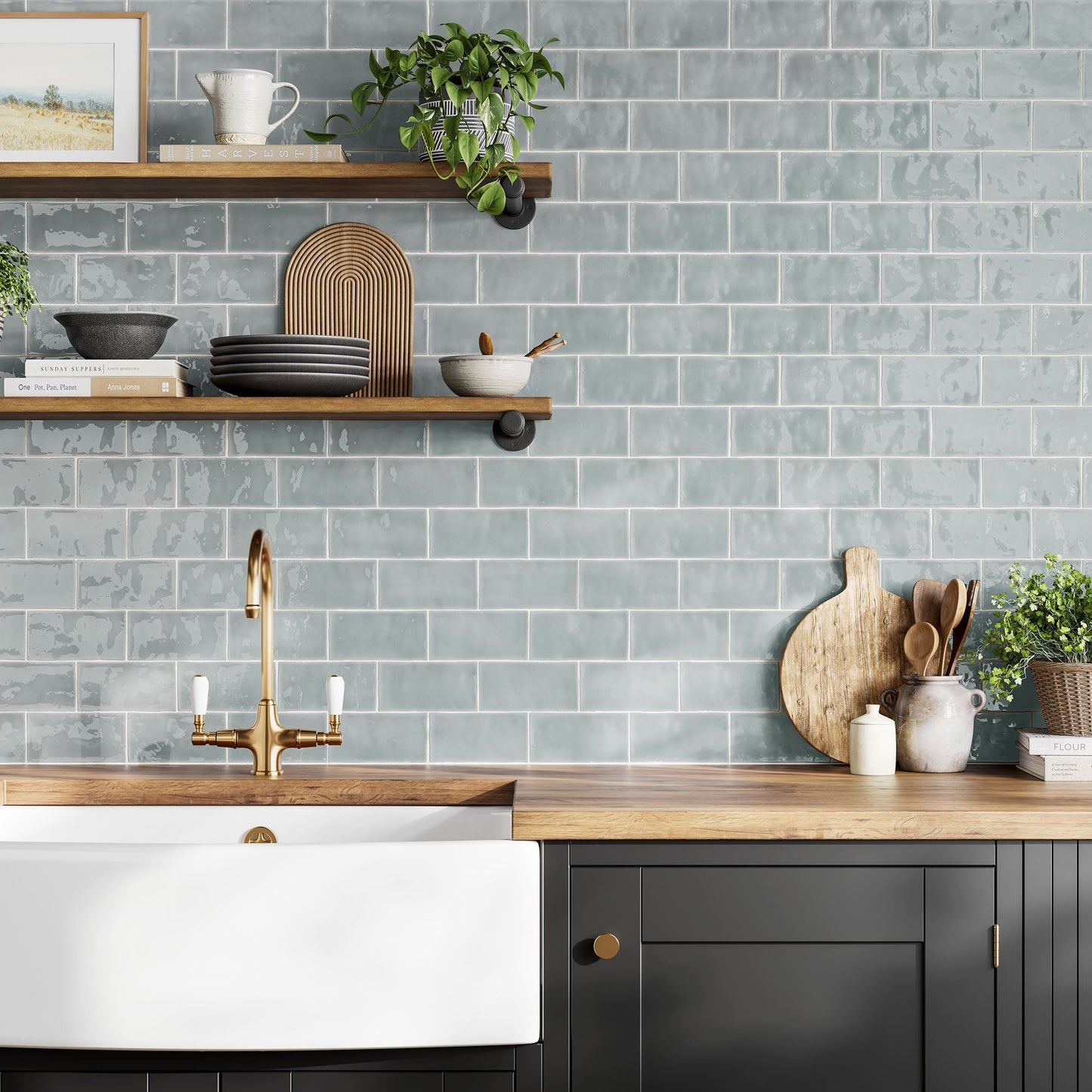 Duck Egg Gloss - Crafted Smooth Ceramic Wall Tile Sample