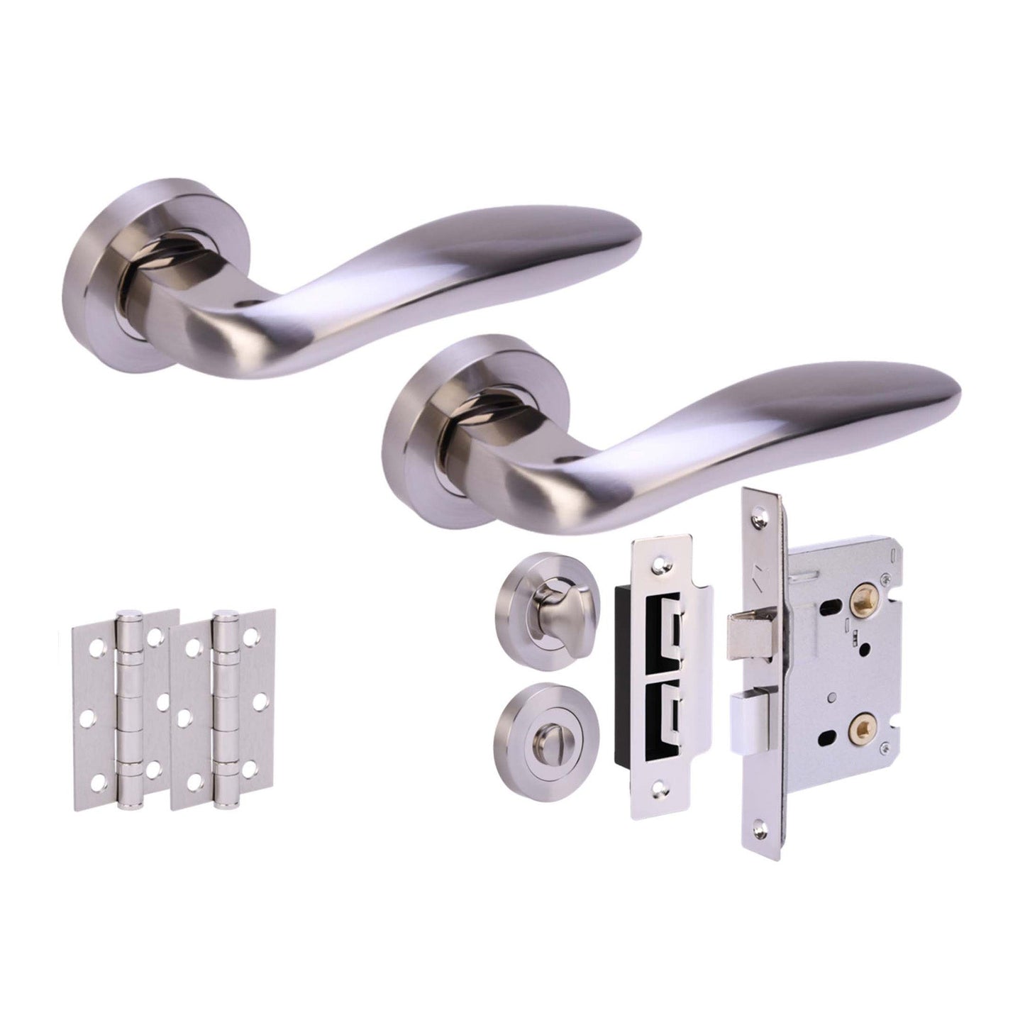Lagus Internal Lever Door Handle Set - Polished and Satin Nickel