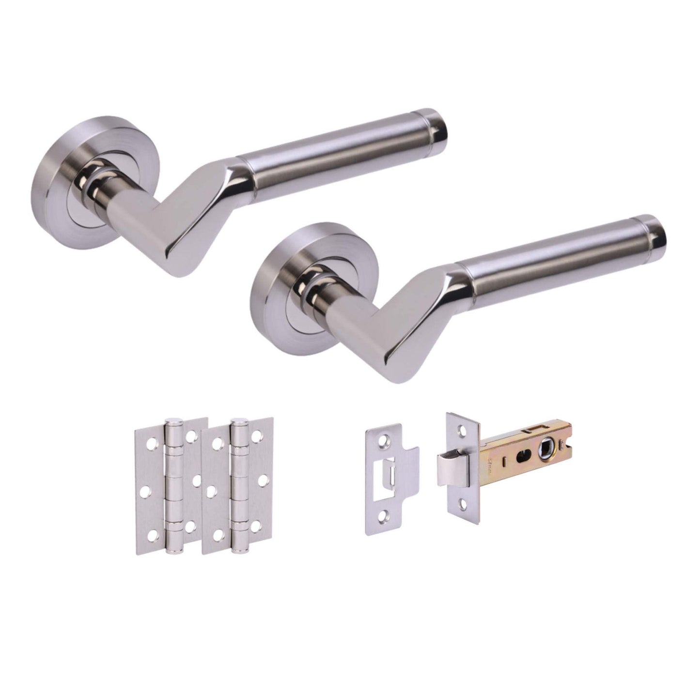 Tucana Internal Lever Door Handle Set - Polished and Satin Nickel