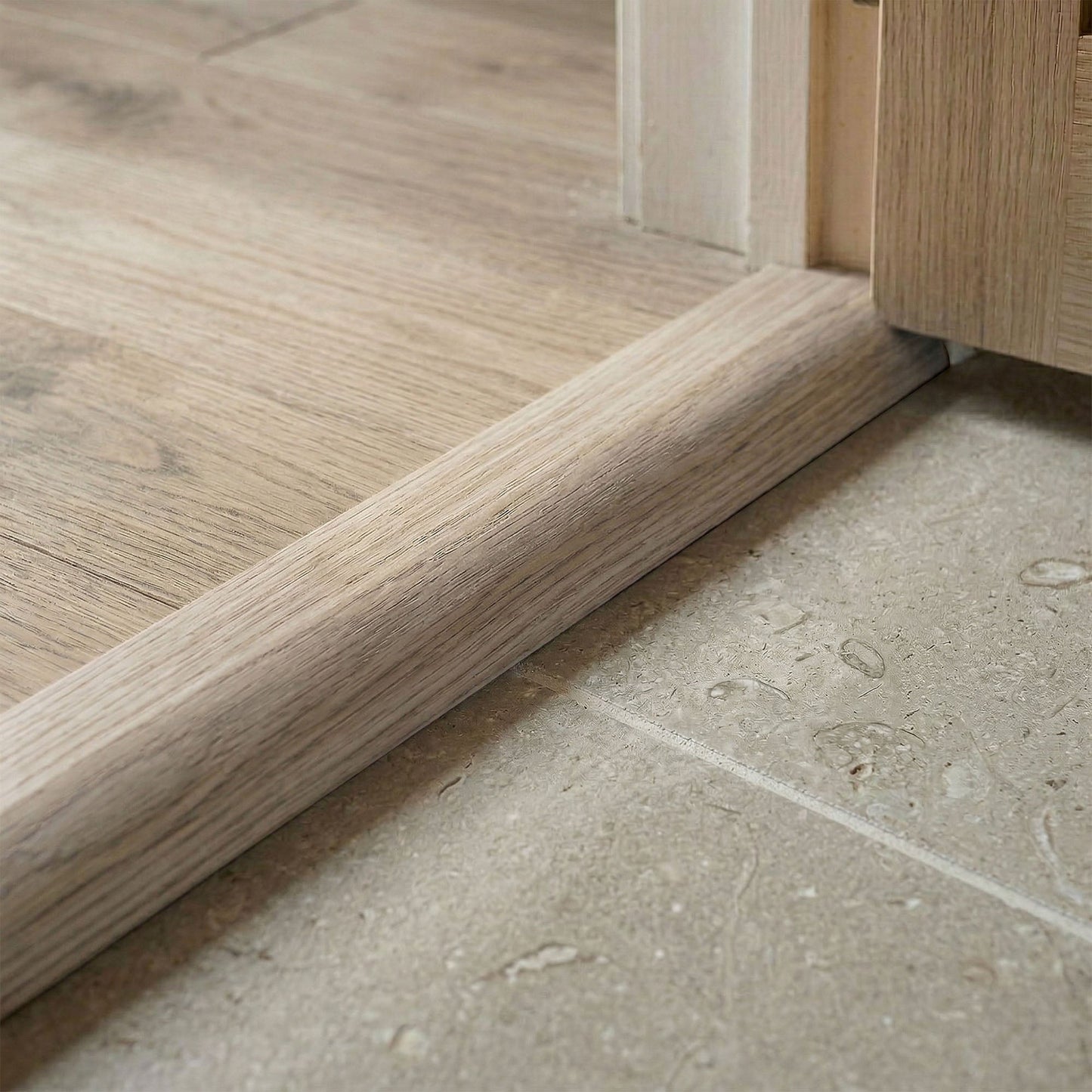 Ivory White Ramp Adapting Profile Door Bar 990mm
