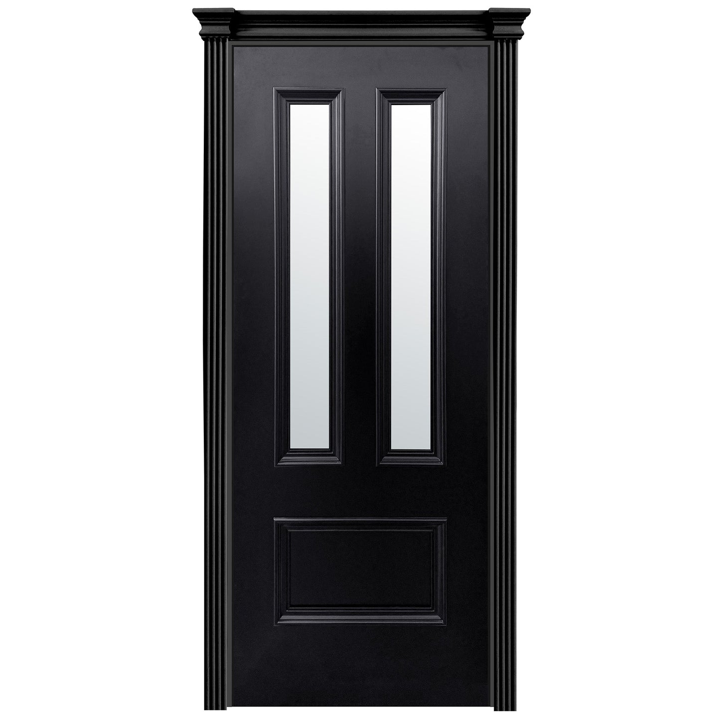 Jet Black Internal Fully Finished Clear Glass Belgravia 3 Panel Door